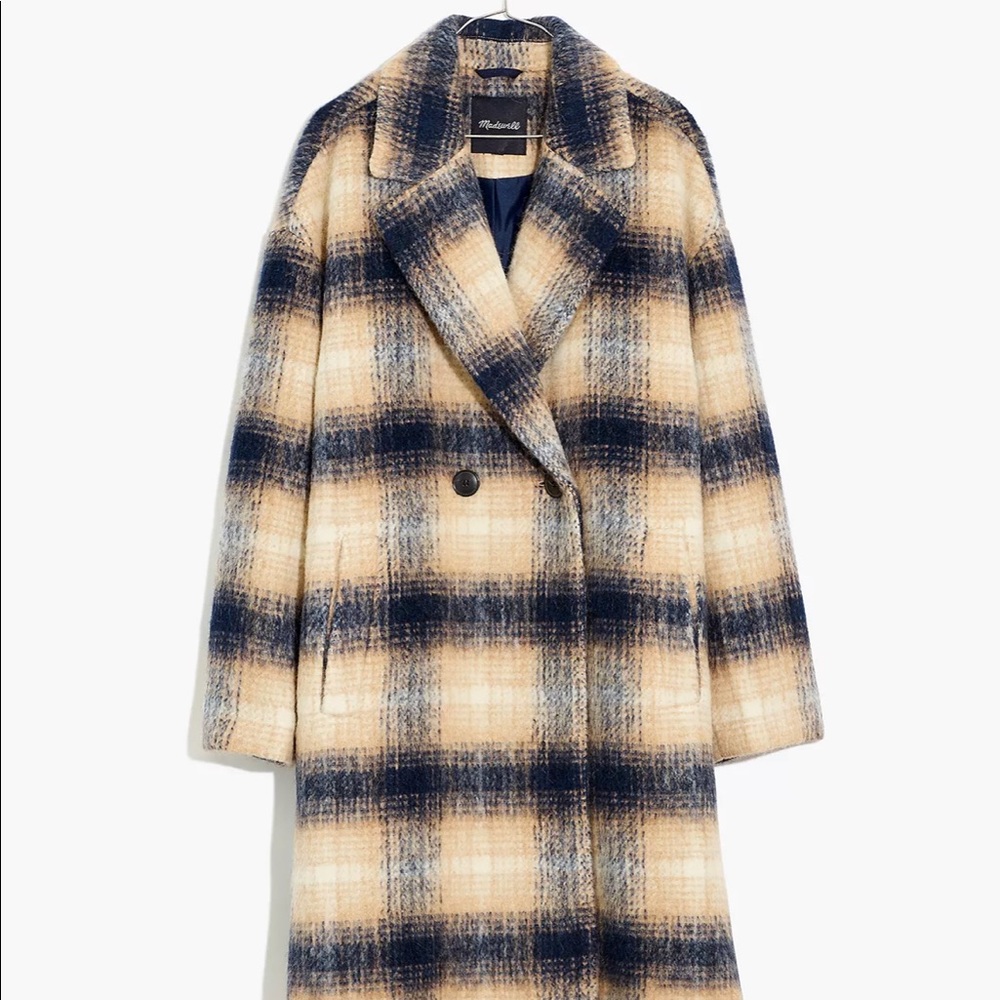 Madewell Courton Cocoon Coat Plaid Small